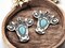 *5* 41x38mm Antique Silver w/Turquoise Boho Floral Cow Head Pendants